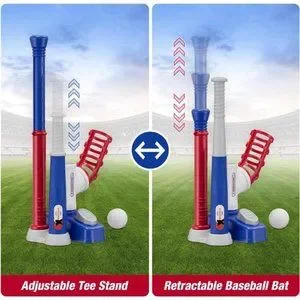 T Ball Machine Toys | 2 In 1 T Ball Sets For Kids 35 Tee Ball Set With Step On ...